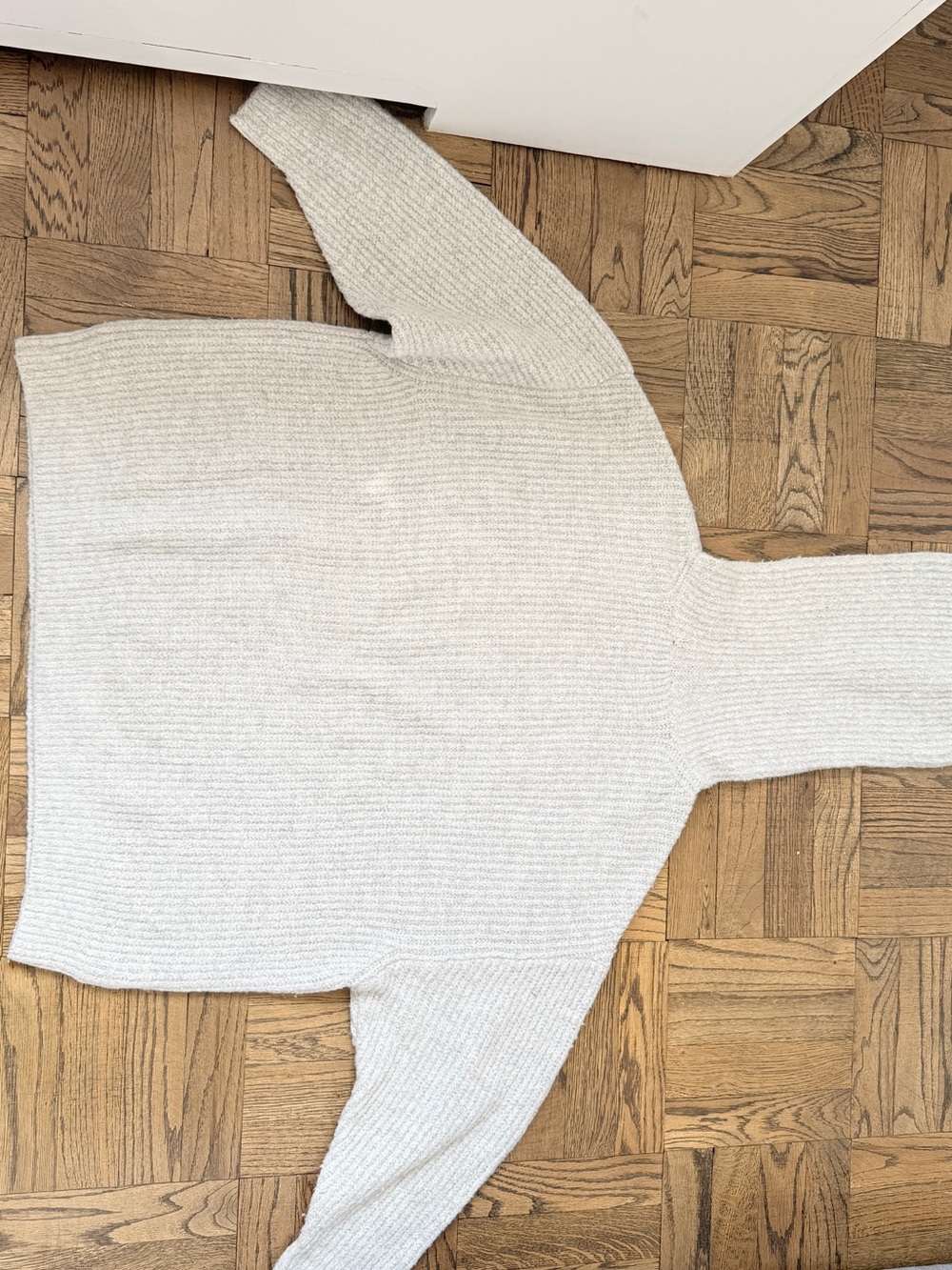 Zara Cream Ribbed Turtleneck Sweater